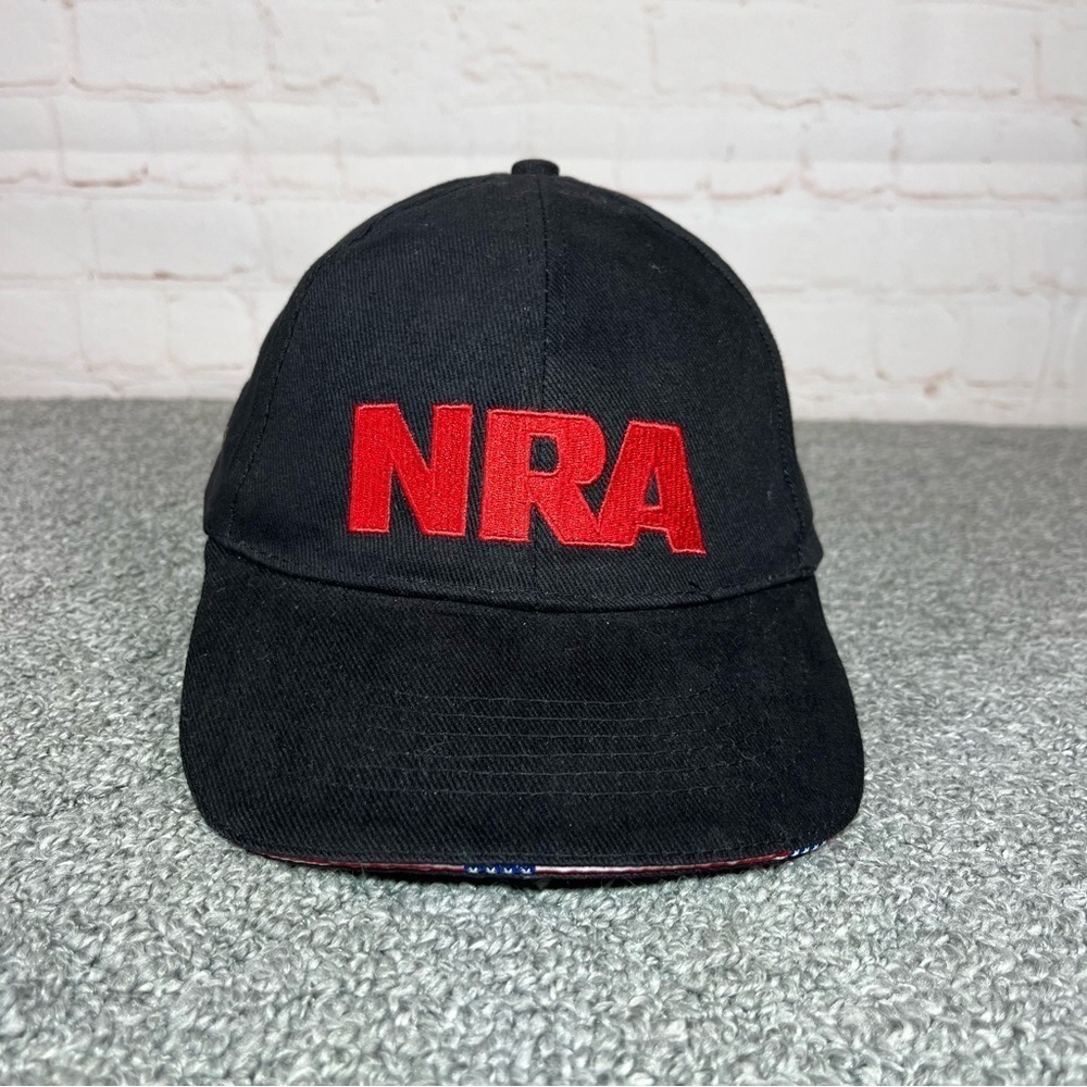 NRA Stand And Fight Cap Hat Black Red Adjustable Buckle Strap NWT